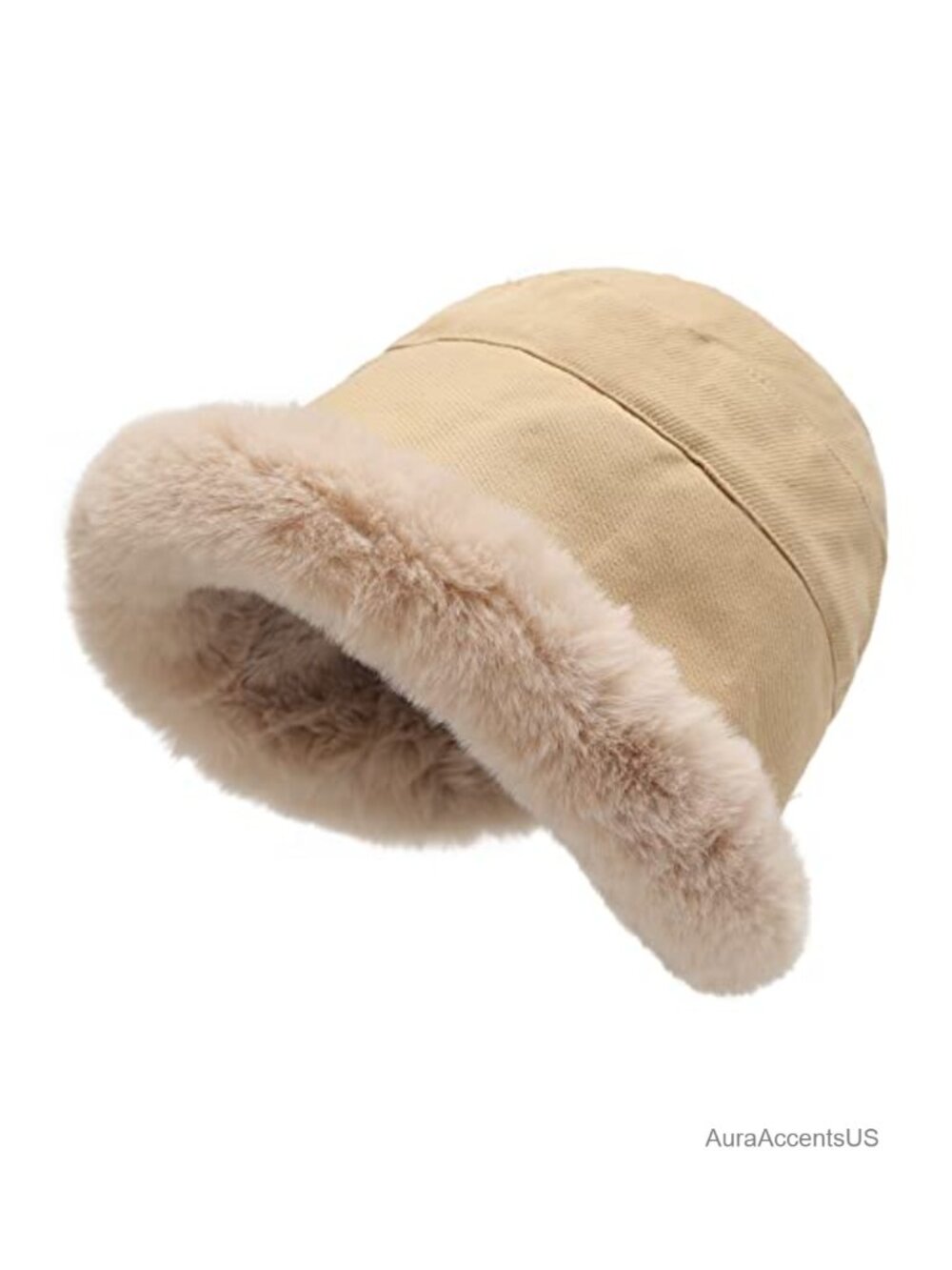 ZLYC Faux Fur Bucket Hat with Fleece Lining